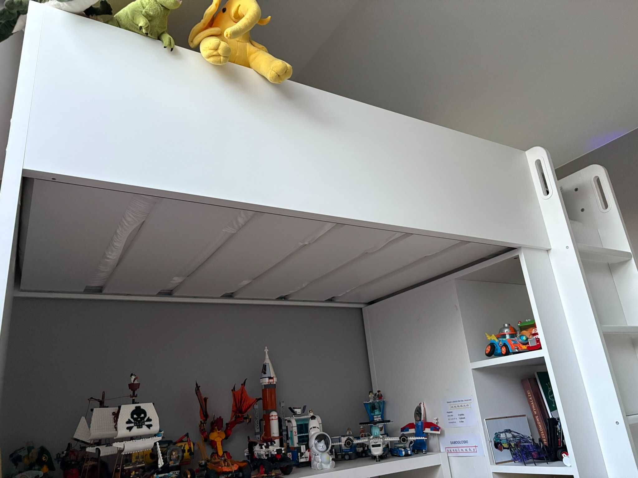 IKEA łóżko piętrowe z materacem 90x200 cm, szafa, biurko, regał