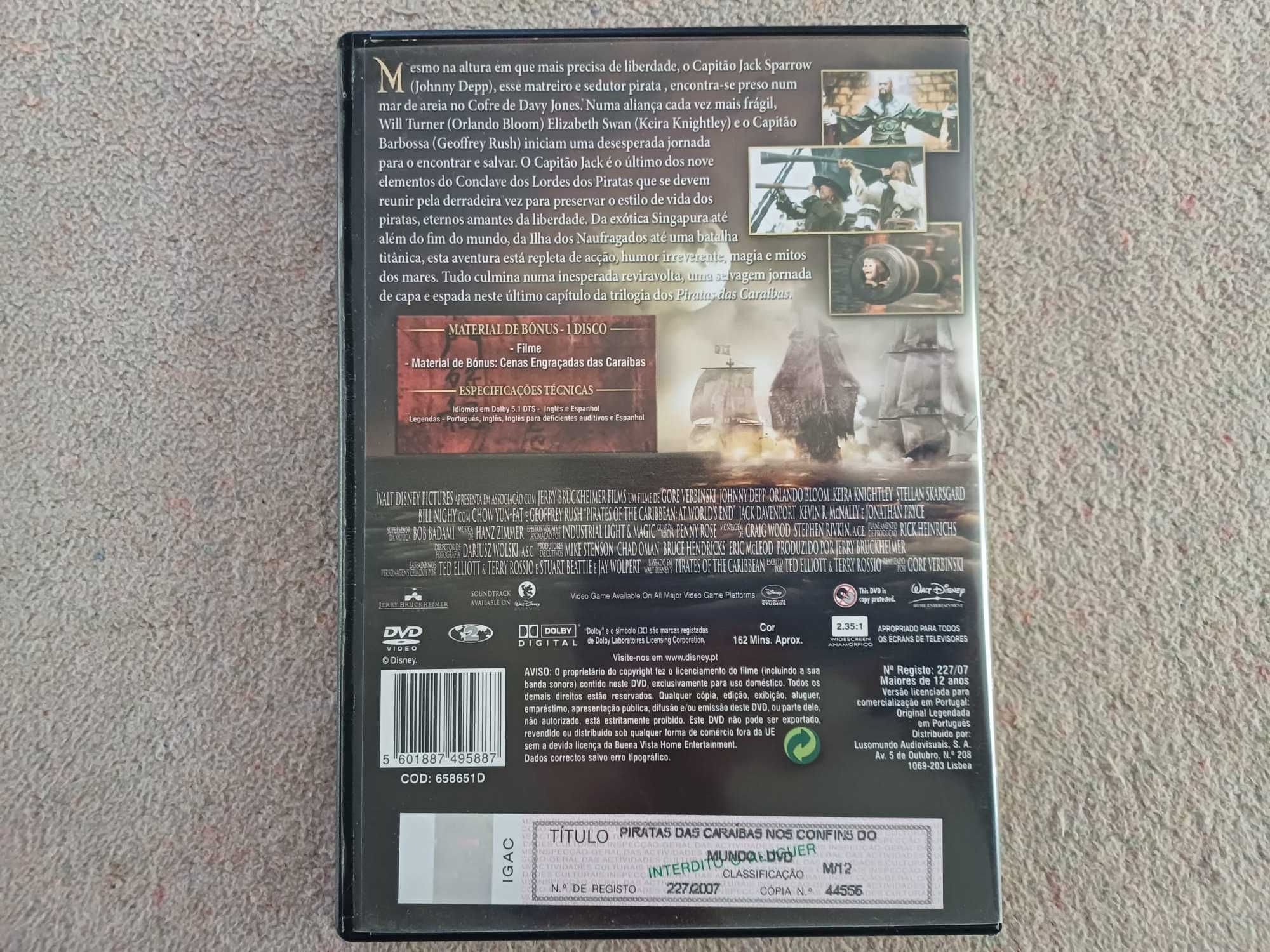 DVD Pirata das Caraíbas- Nos Confins do Mundo,c Depp, Bloom, KNightley