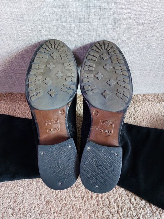 Замшевые осенние сапоги ботфорты Lavorazione Artigiana. 38 р., 25 см.