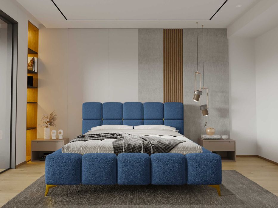 Łóżko Sypialnianie z Pojemnikiem + stelaż metalowy CloudGold PRODUCENT