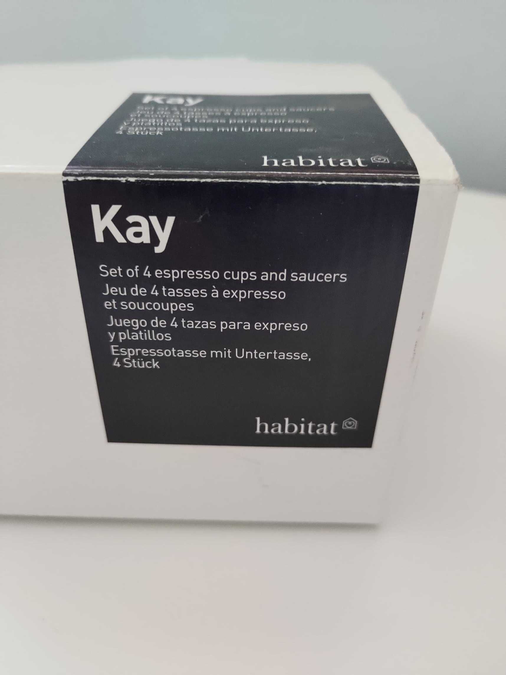 Filiżanki do espresso, 4 szt. Habitat, seria Kay, motyw "arlekin"