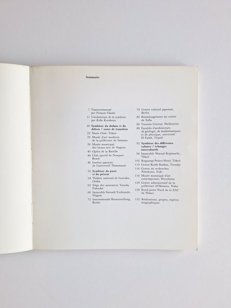 Kisho Kurokawa: architecture de la symbiose 1979-87