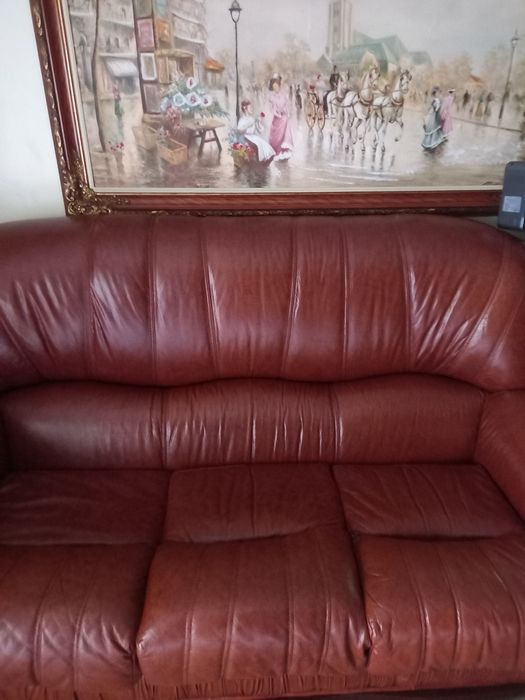 Sofá em pele genuína