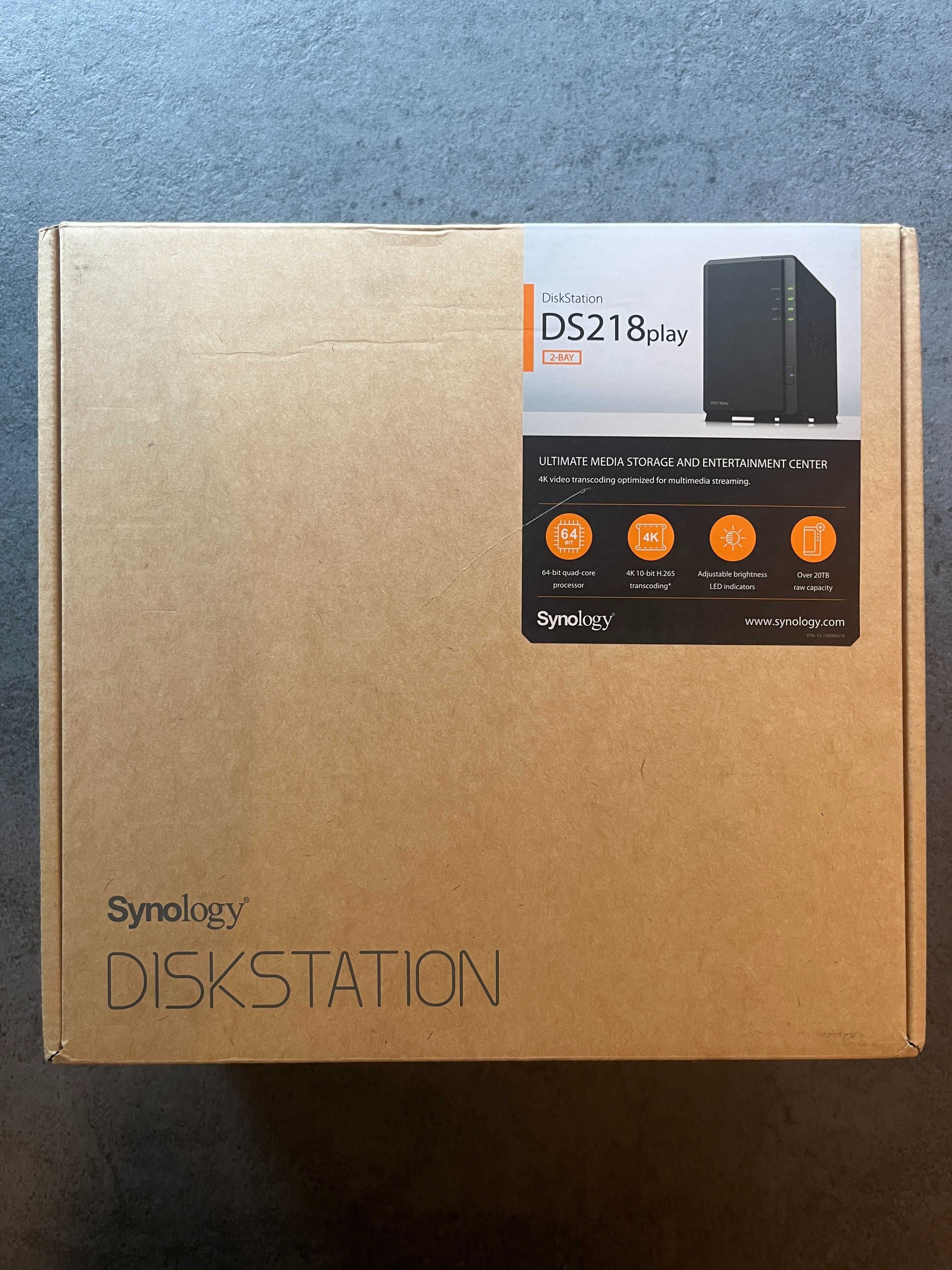 Server NAS Synology DS218play z 2 dyskami Seagate IronWolf 4 TB każdy