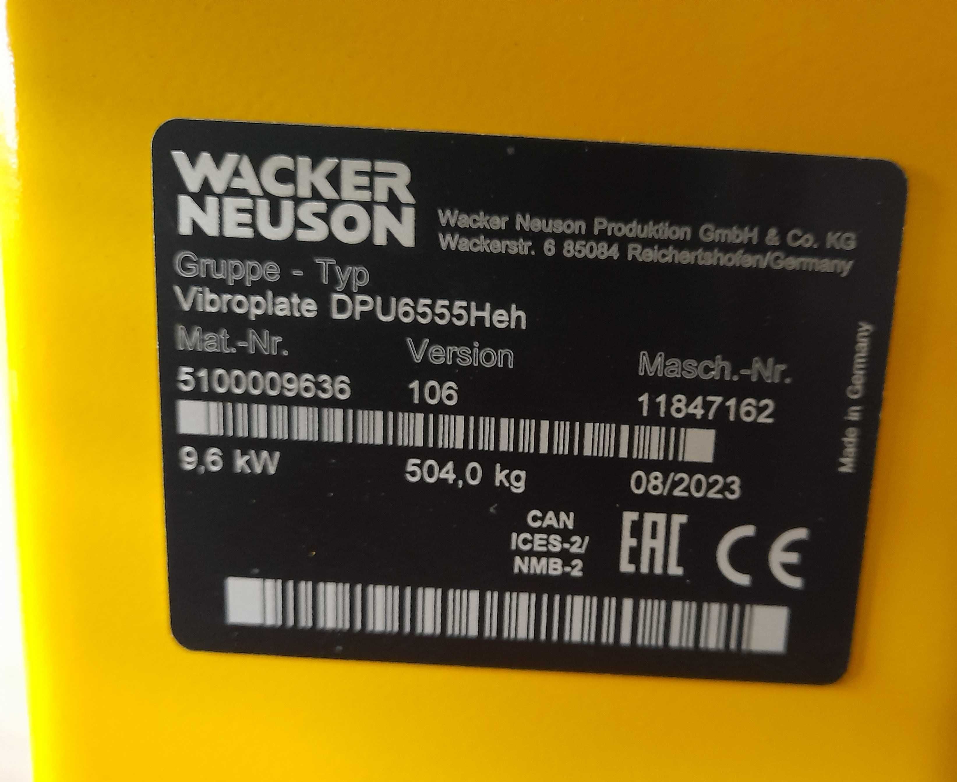 Zagęszczarka 504 kg Wacker Neuson DPU 6555 Heh, nowa, Gwarancja 3 lata