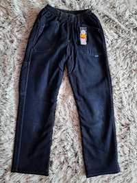 Nowe ocieplane spodnie jeans 152 granatowe