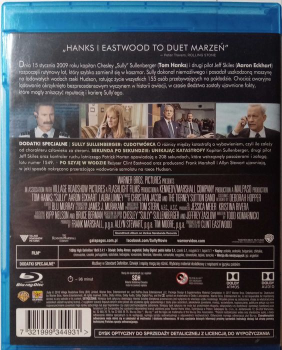 Blu -ray [ SULLY ] Polskie Wydanie, Stan BDB