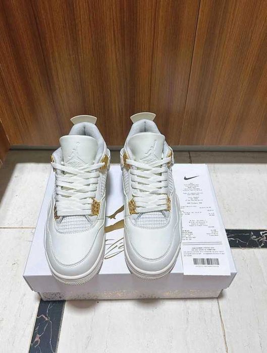 Buty meskie Mokasyny Jordan_4_Retro_Metallic_Gold  R.42