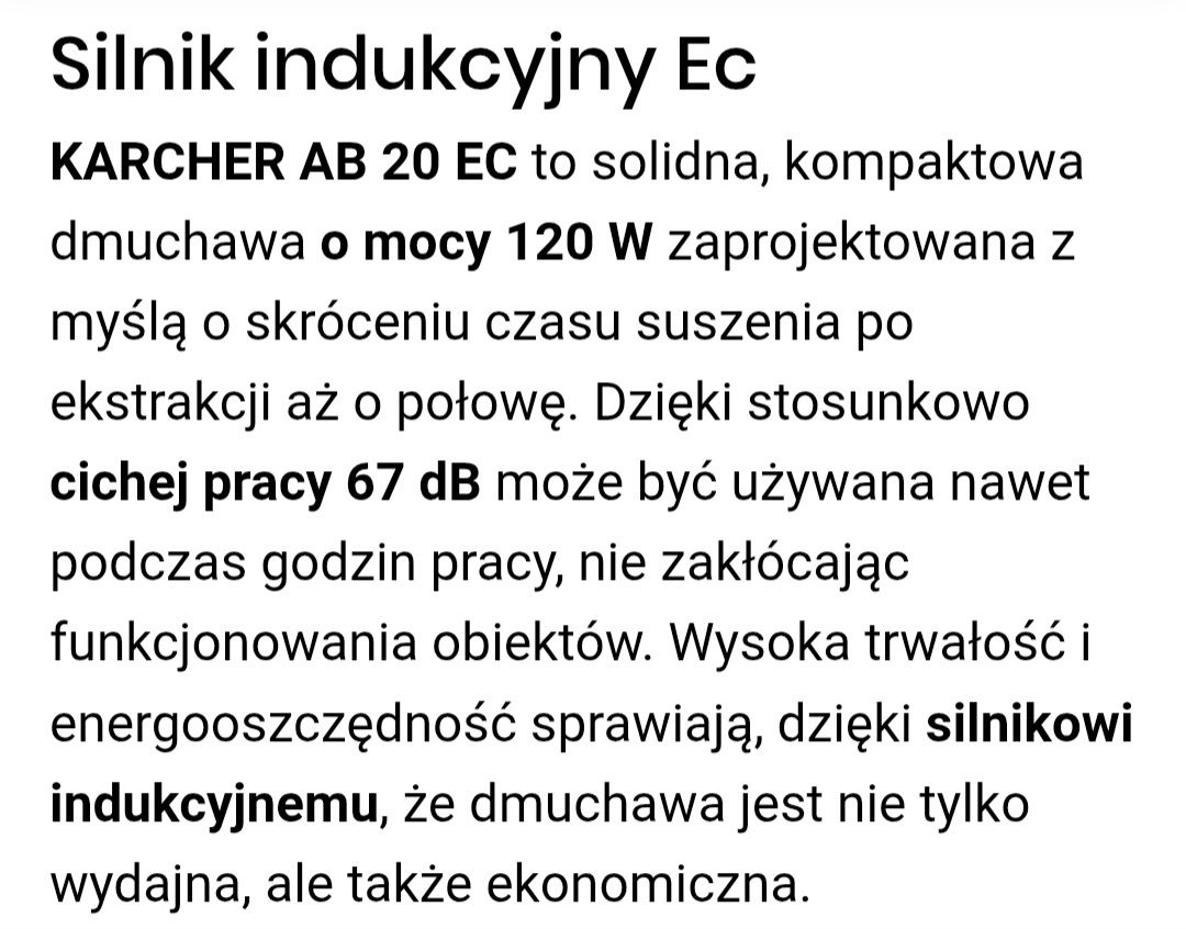 Dmuchawa elektryczna Karcher do osuszania
