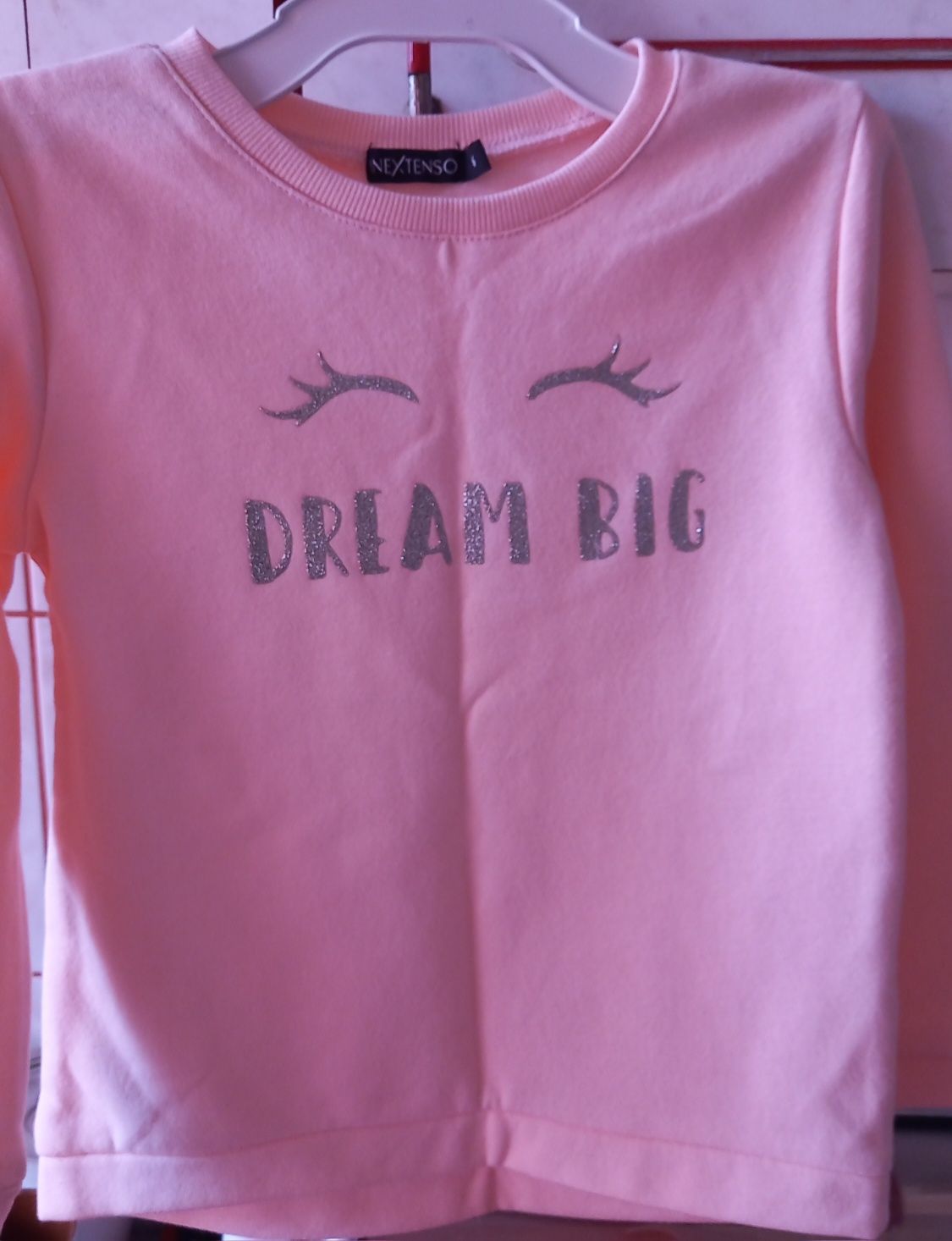 Nowa sliczna rozowa bluza ocieplana dziewczeca 113-119 (6)