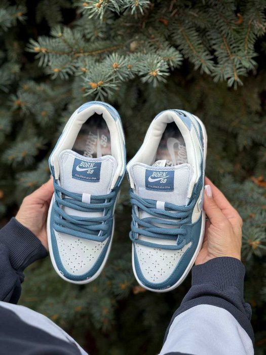 Жіночі кросівки Nіке Dunк Low білий з синім  3761 ТОП