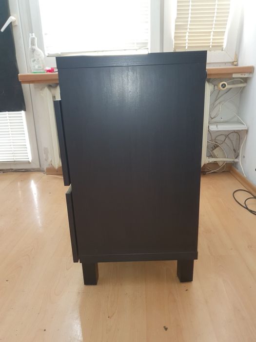 Szafka nocna komoda 2 szuflady ciemny brąz