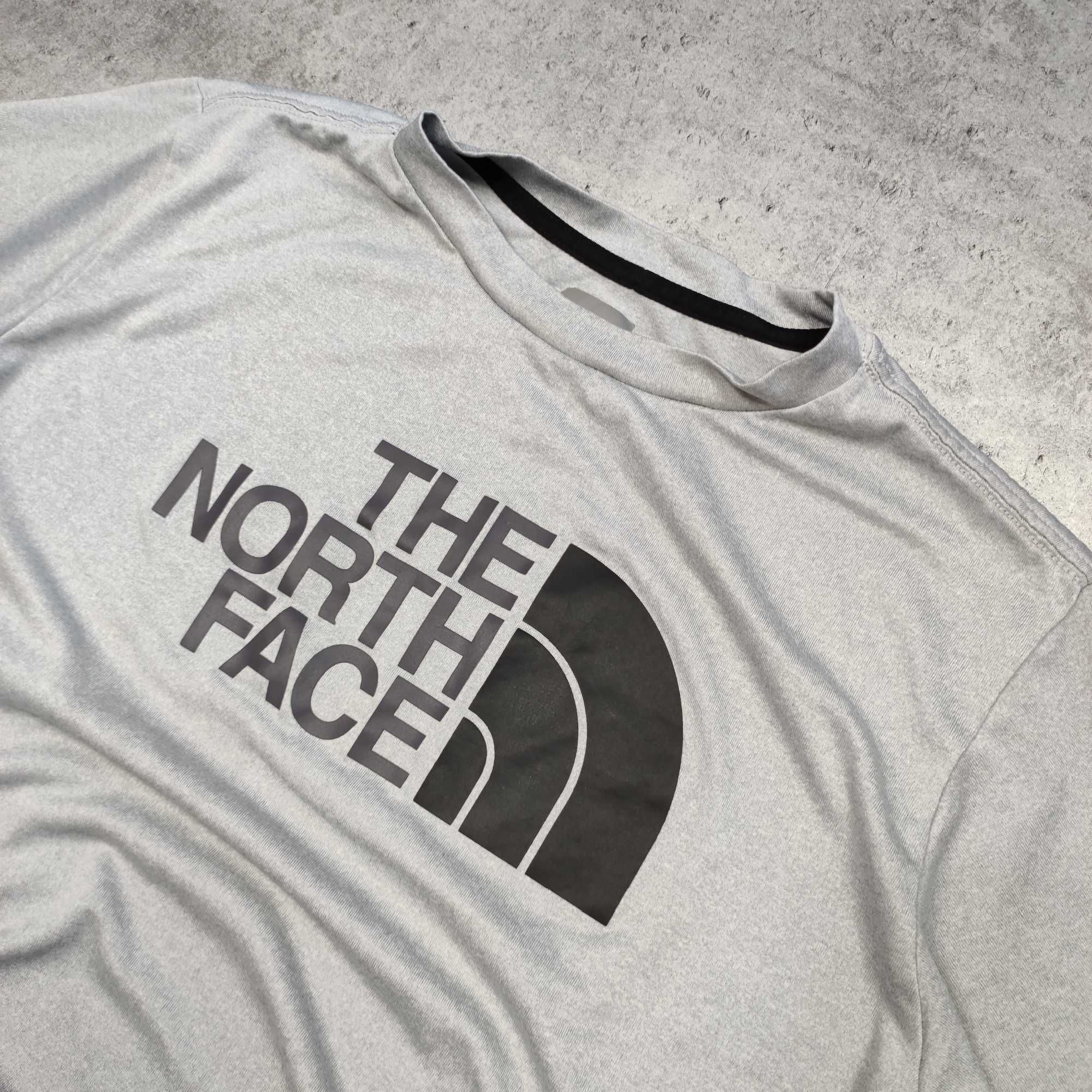 MĘSKA Koszulka Premium Sportowa Duże Logo Szara TNF The North Face