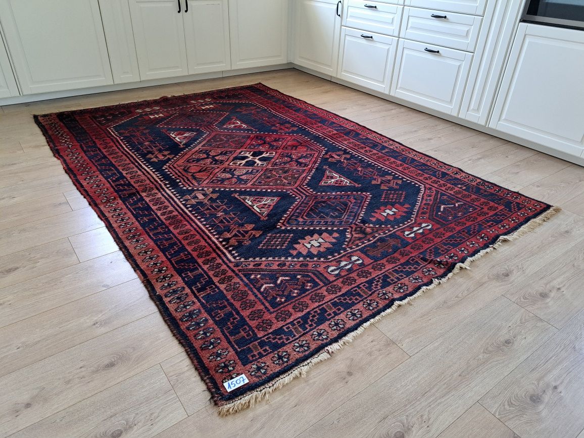 Niespotykany ręcznie tkany wełniany dywan Hamadan 170x260cm nr 1507