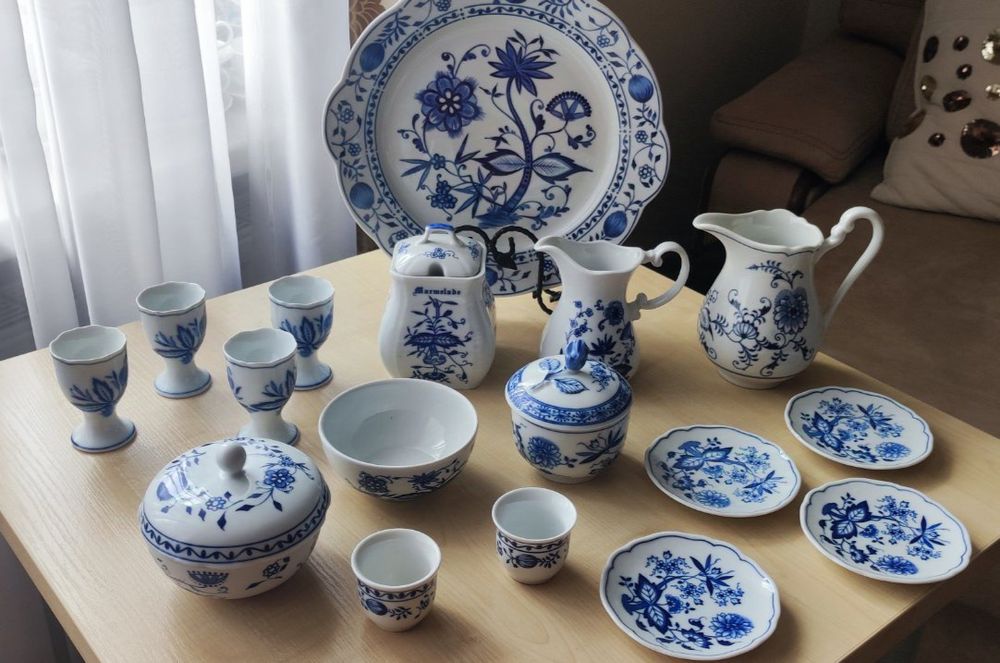 Синий лук молочник тарілка порцеляна фарфор Німеччина