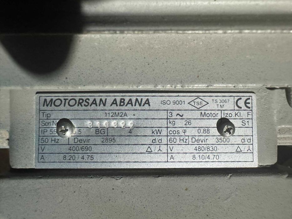 Электродвигатель MOTORSAN 4.0 кВт, 400/690В, 2895 об/мин.