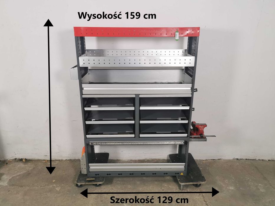 Regały szafki półki do busa zabudowa serwisowa warsztat WURTH ZESTAW