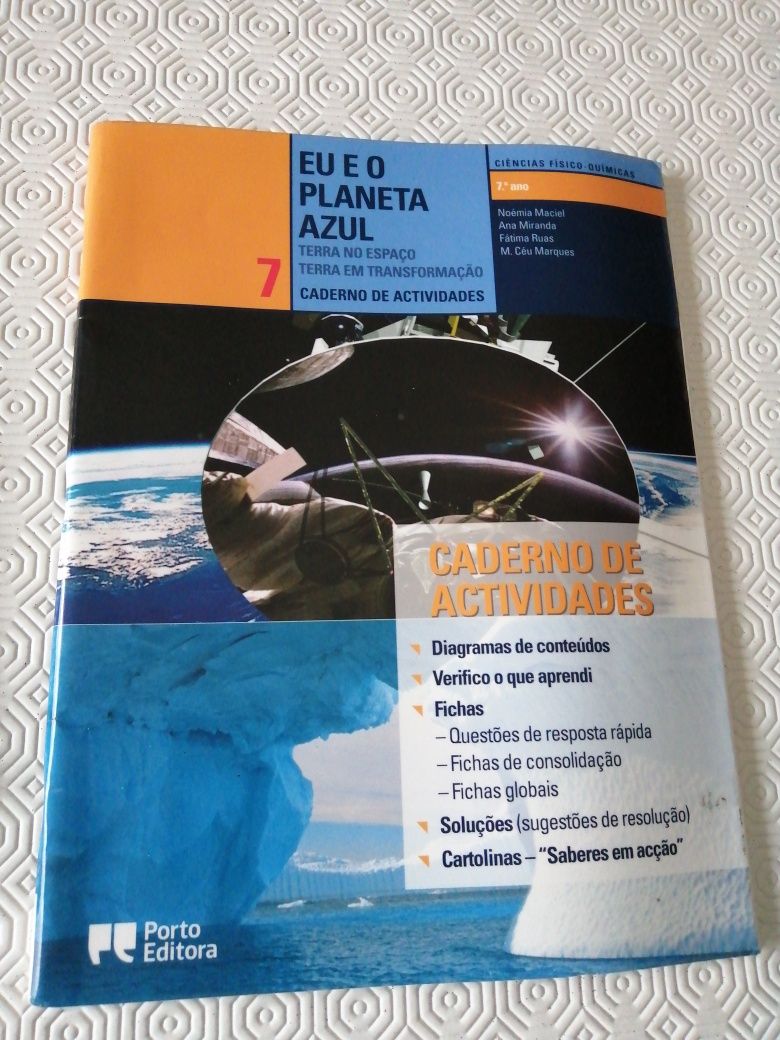 Conjunto manuais + cad ativ Eu e o planeta azul, físico química