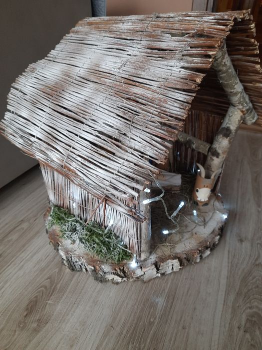 Szopka bożonarodzeniowa duża plaster drewna naturalna diy konkurs ozdo