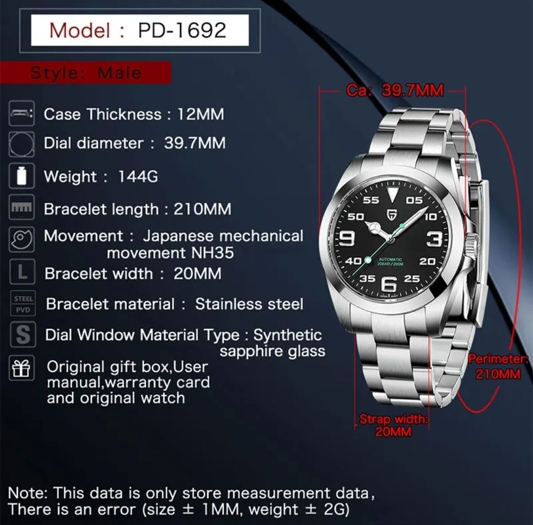 Zegarek Pagani Design nowy automat Seiko nh35