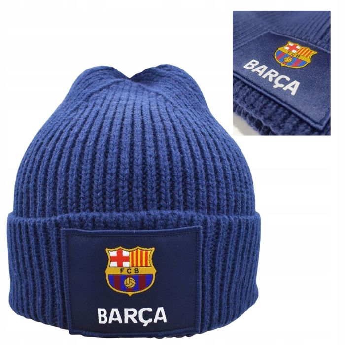 Czapka Zimowa Dla Dorosłych Fc Barcelona Herb Logo Barca Niebieska