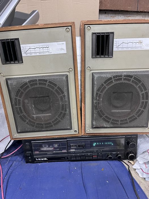 Магнитофон Маяк с колонками