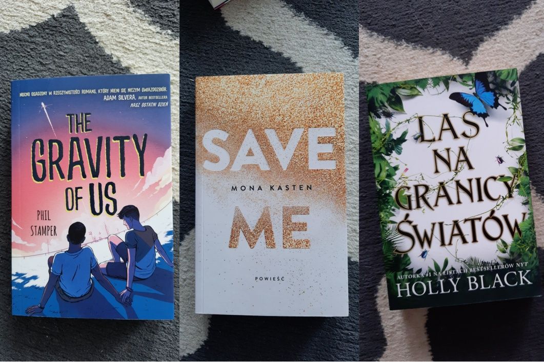 3 książki Save me, The gravity of us
