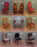 Cadeiras e bancos retro vintage