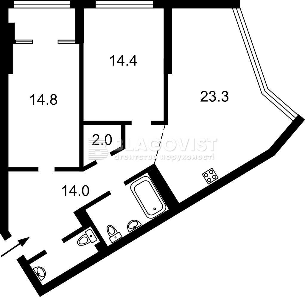 Продається 3-х кімнатна ЖК Manhattan City 81кв. 3 будинок Видова Центр