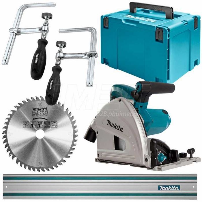 Pilarka zagłębiarka Makita SP6000J + szyna prowadząca 1,5 m ściski