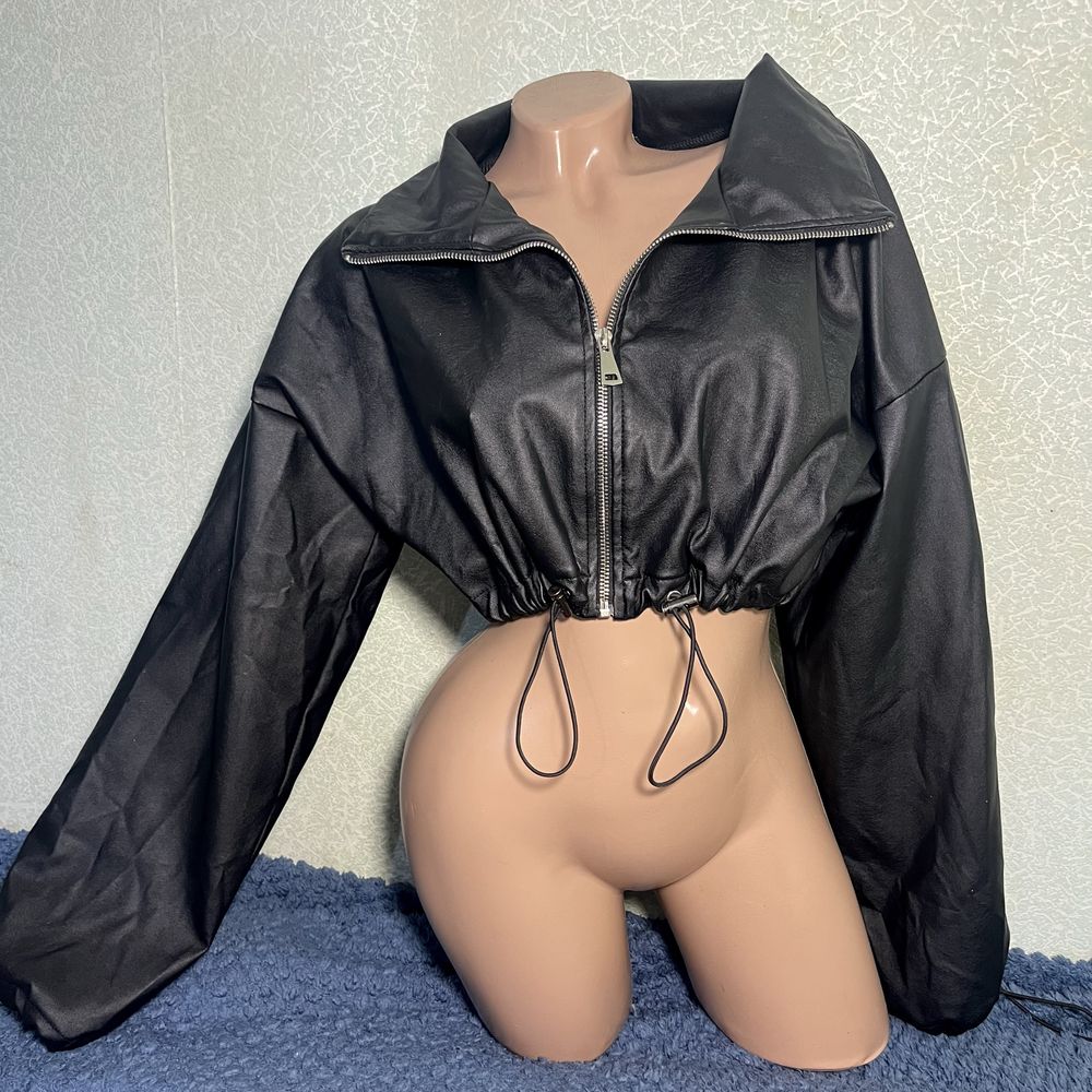 Куртка женская укороченая бомбер эко кожа размер s - m - l - xl