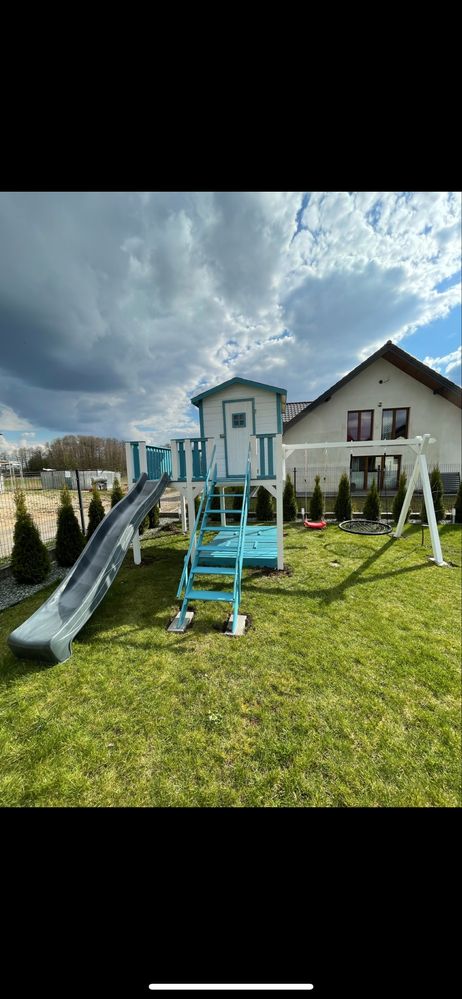 Domek Dla Dzieci i Plac Zabaw drewniany