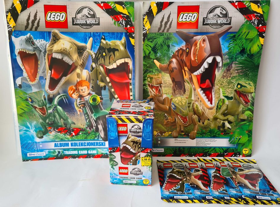 Album +20 saszetek 100 kart LEGO JURASSIC WORLD 2 Park Jurajski+ złote