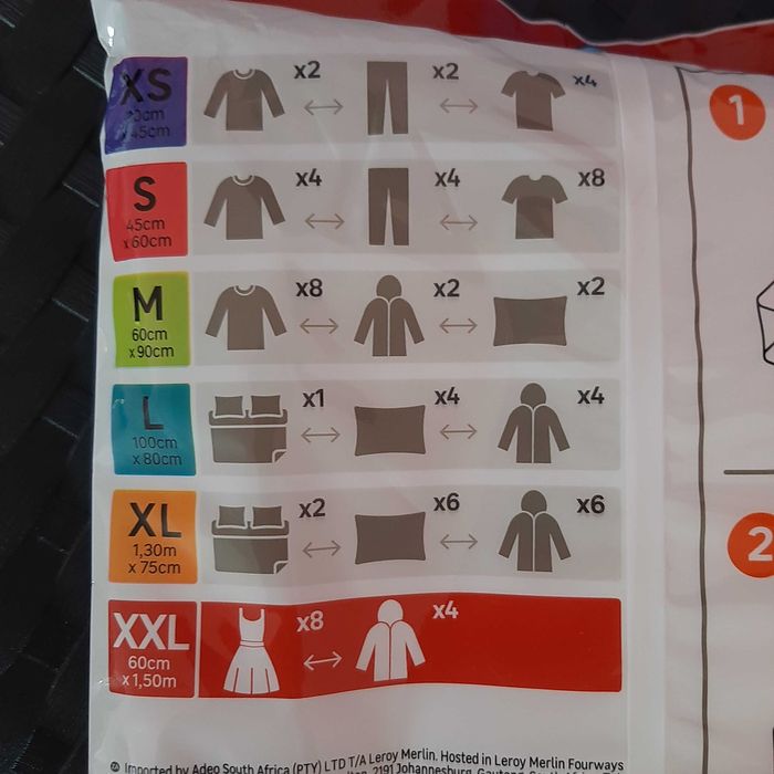 NOVO Conjunto 2 Sacos de Vácuo Com Cabide XXL 60x150cm