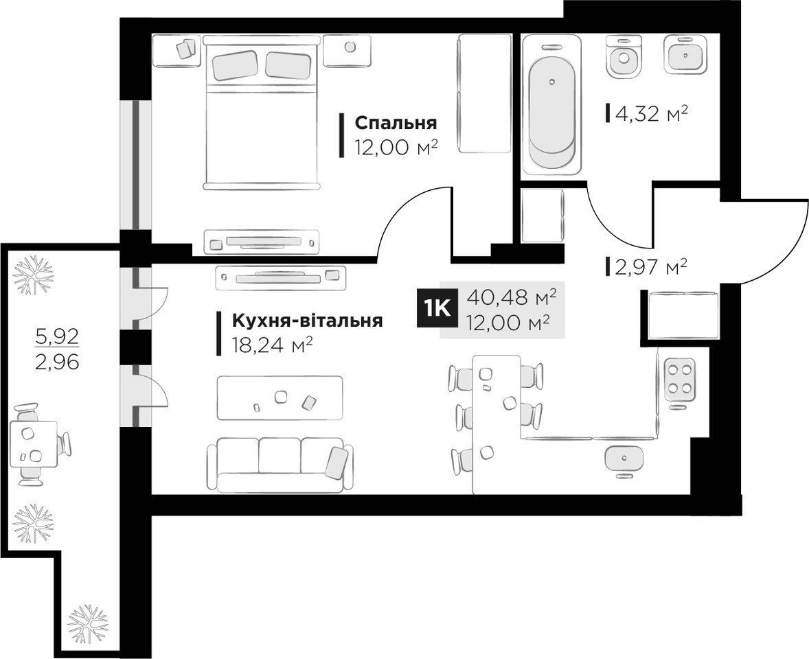 Продаж 1 кім квартири 37,97 кв.м ЖК Perfect life Винники