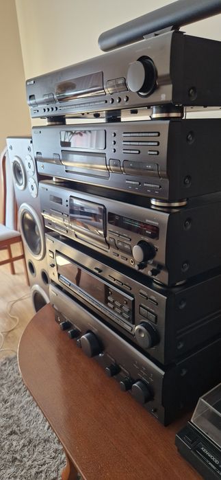 Wieża kenwood wzmacniacz cd equalizer deck turner gramofon kolumny