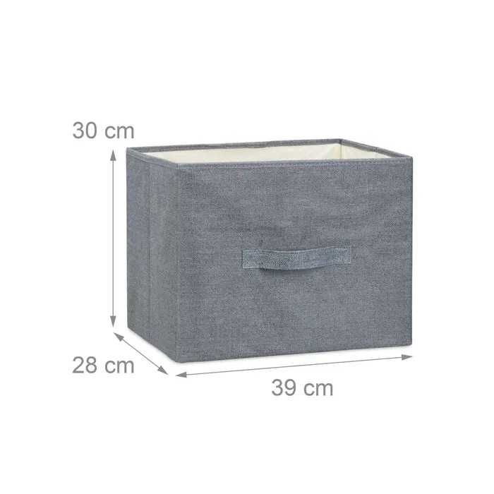 Relaxdays Regalsystem Komoda regał 4 tkaninowe szuflady szaro-biała