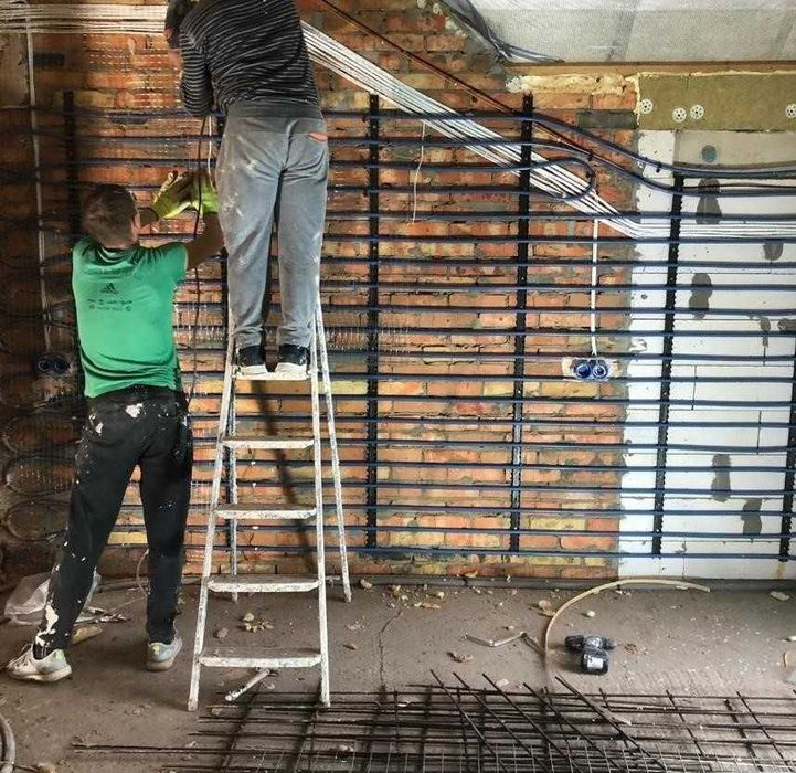 Машинна стяжка підлоги, машинна штукатурка стін