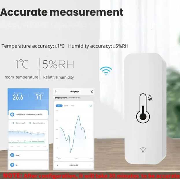 Czujnik temperatury i wilgotności - zdalny pomiar - WiFi - TH01