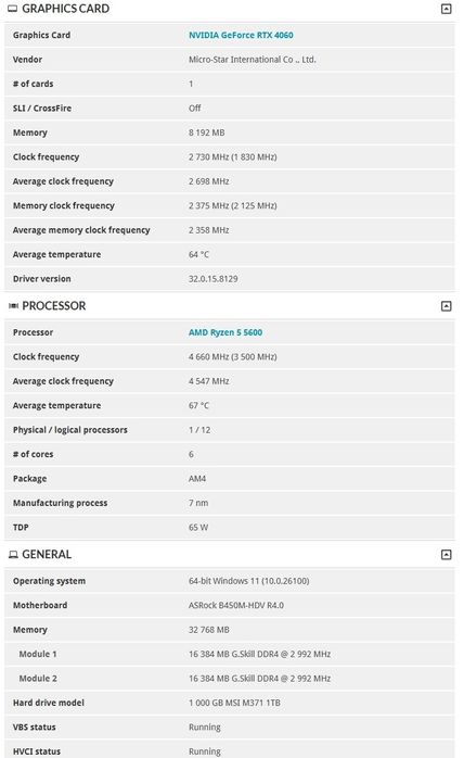 RTX4060 Ryzen 5600 32GB RAM 1TB SSD Win11 WiFi komputer gamingowy