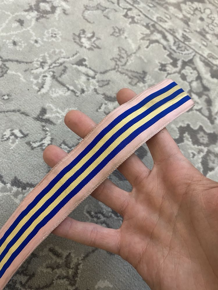 Vintage różowy granatowy pasek Polo Ralph Lauren 90cm