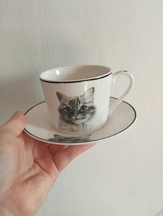 Nowa filiżanka Home&You porcelana kot