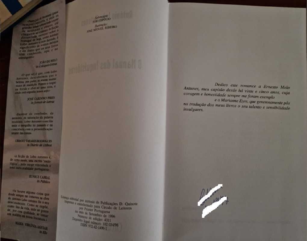 Livro “O manual dos inquisidores” de António Lobo Antunes