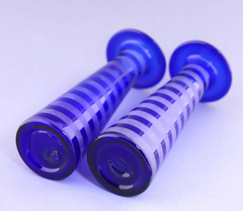 Wazon szklany kobaltowy niebieski wys 21,5cm