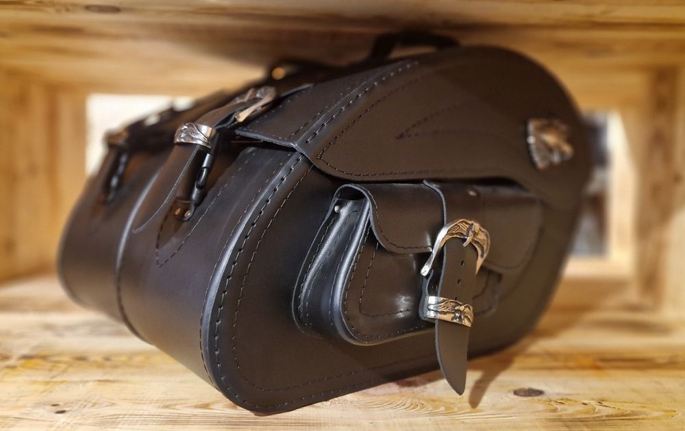 Sakwy boczne skórzane duże