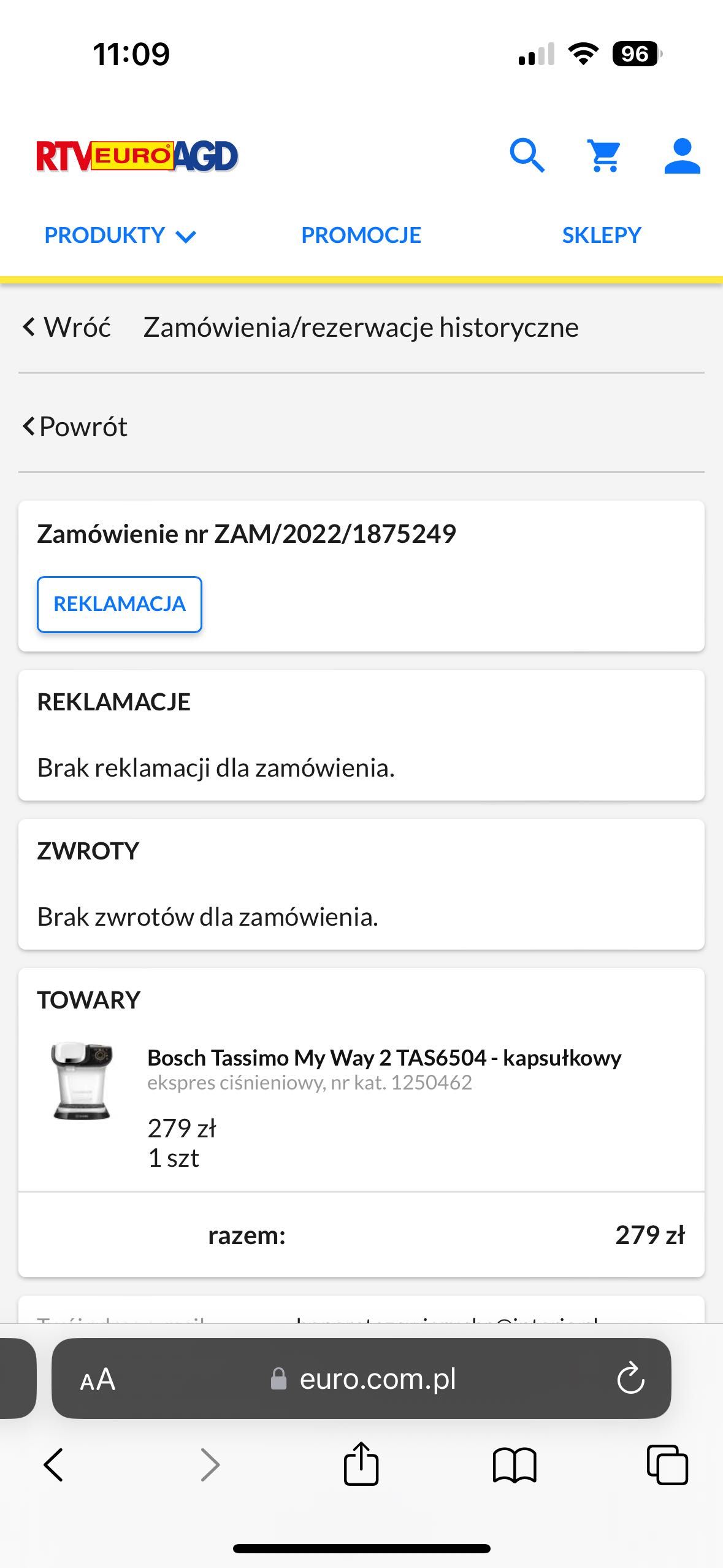 Bosch Tassimo My Way 2 (na gwarancji)