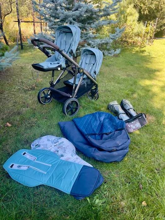 Wózek cybex gazella s Sky blue-rok po roku 2 spacerówki dla bliźniaków