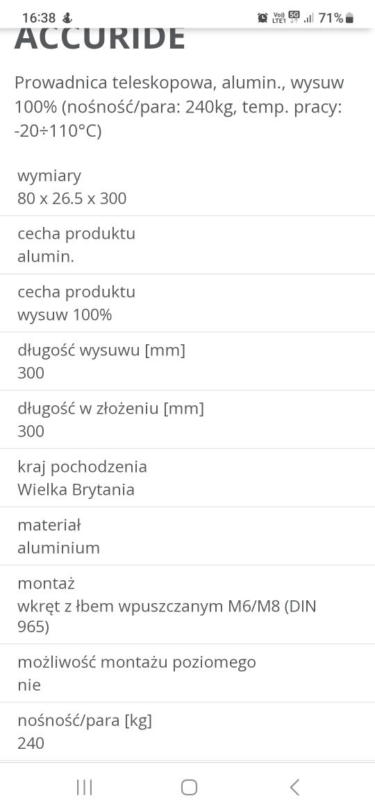 ACCURIDE-Prowadnice łożyskowe. PROMOCJA