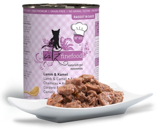 Karma dla kota bez zbóż i GMO - Catz Finefood JAGNIĘ i WIELBŁĄD 380g