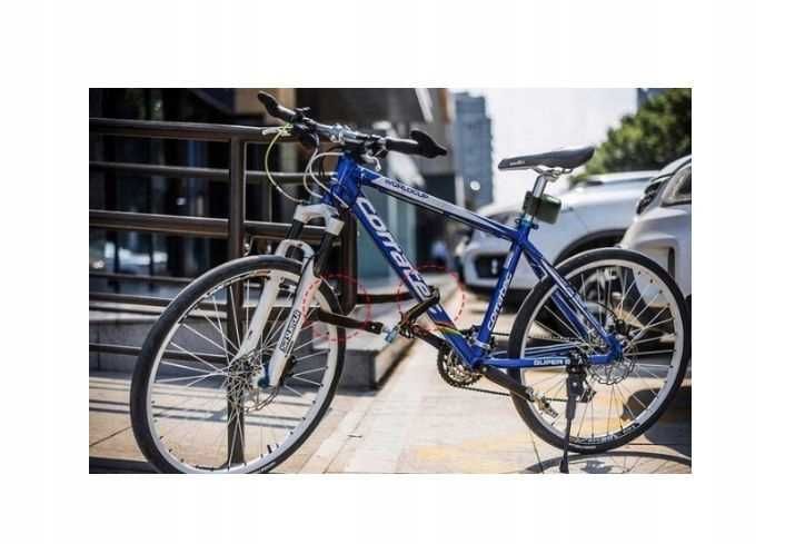 2 x Zapięcie ŁAŃCUCH ROWEROWE ZABEZPIECZENIE Blokada do Roweru 80 cm.